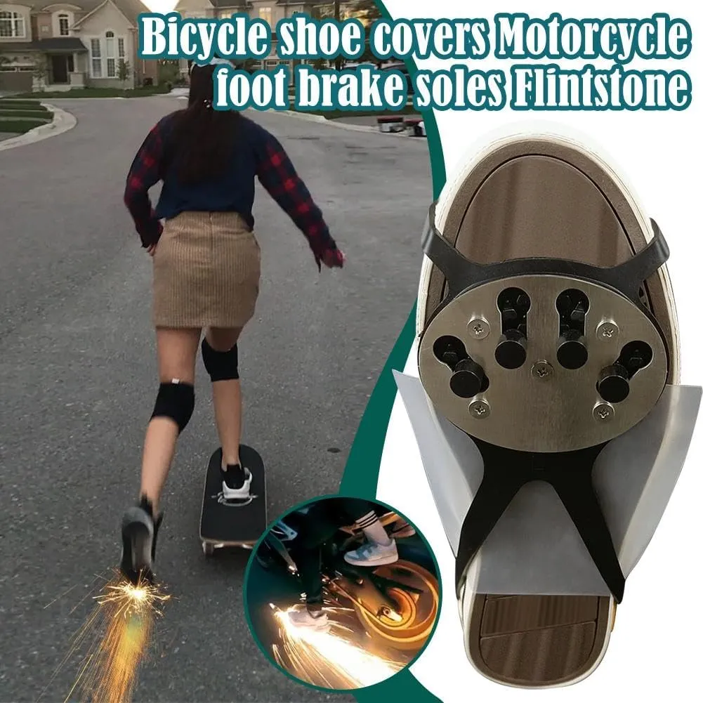 Outdoor Skateboarding Bicycle Footbrake,Skateboard Accessories Friction Spark Tool Pad,Spark Grinding Ground Motorcycle Sole Shoe Cover Skateboard Set for Kids Adults (2pcs)