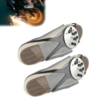 Outdoor Skateboarding Bicycle Footbrake,Skateboard Accessories Friction Spark Tool Pad,Spark Grinding Ground Motorcycle Sole Shoe Cover Skateboard Set for Kids Adults (2pcs)