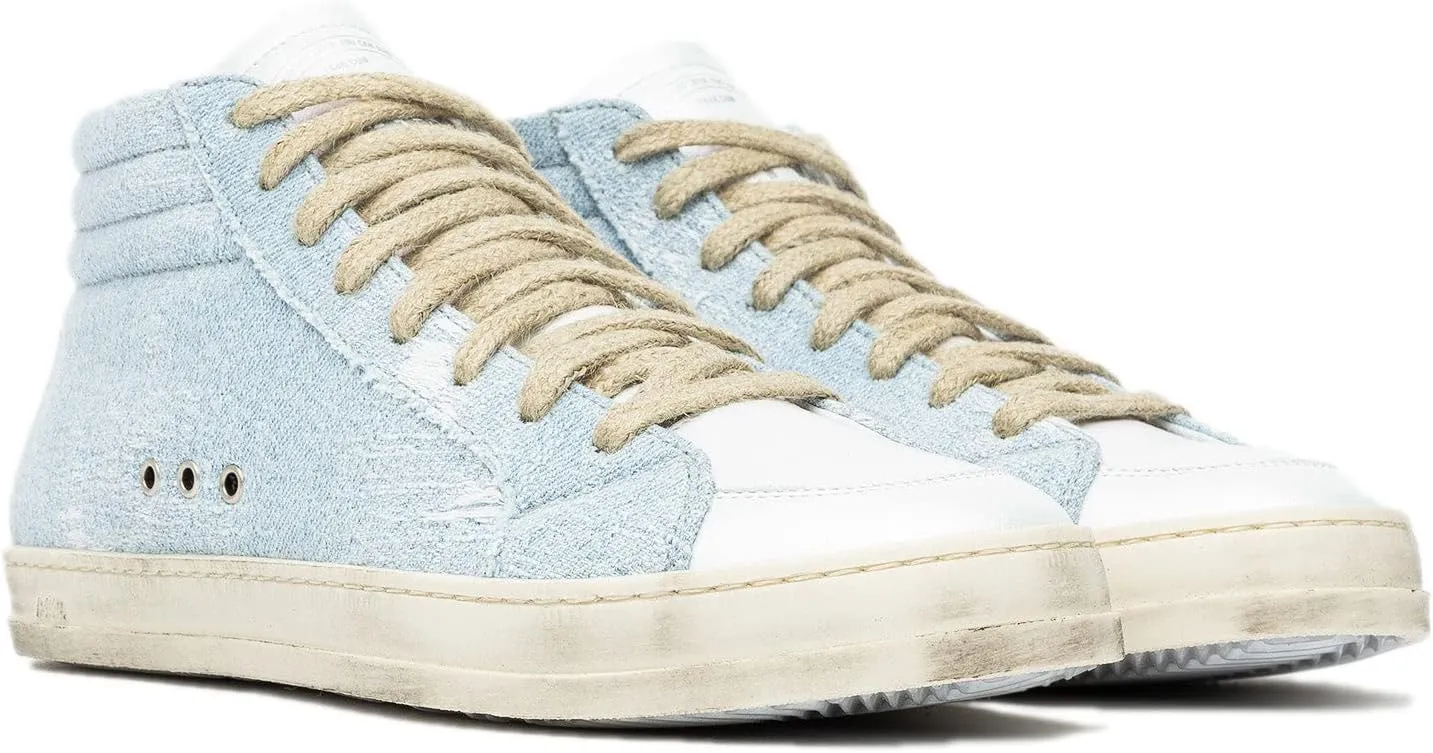 P448 Women's Skate White/Gravel Leather High-Top Italian Sneaker