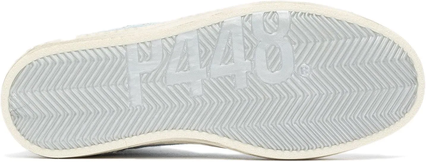 P448 Women's Skate White/Gravel Leather High-Top Italian Sneaker