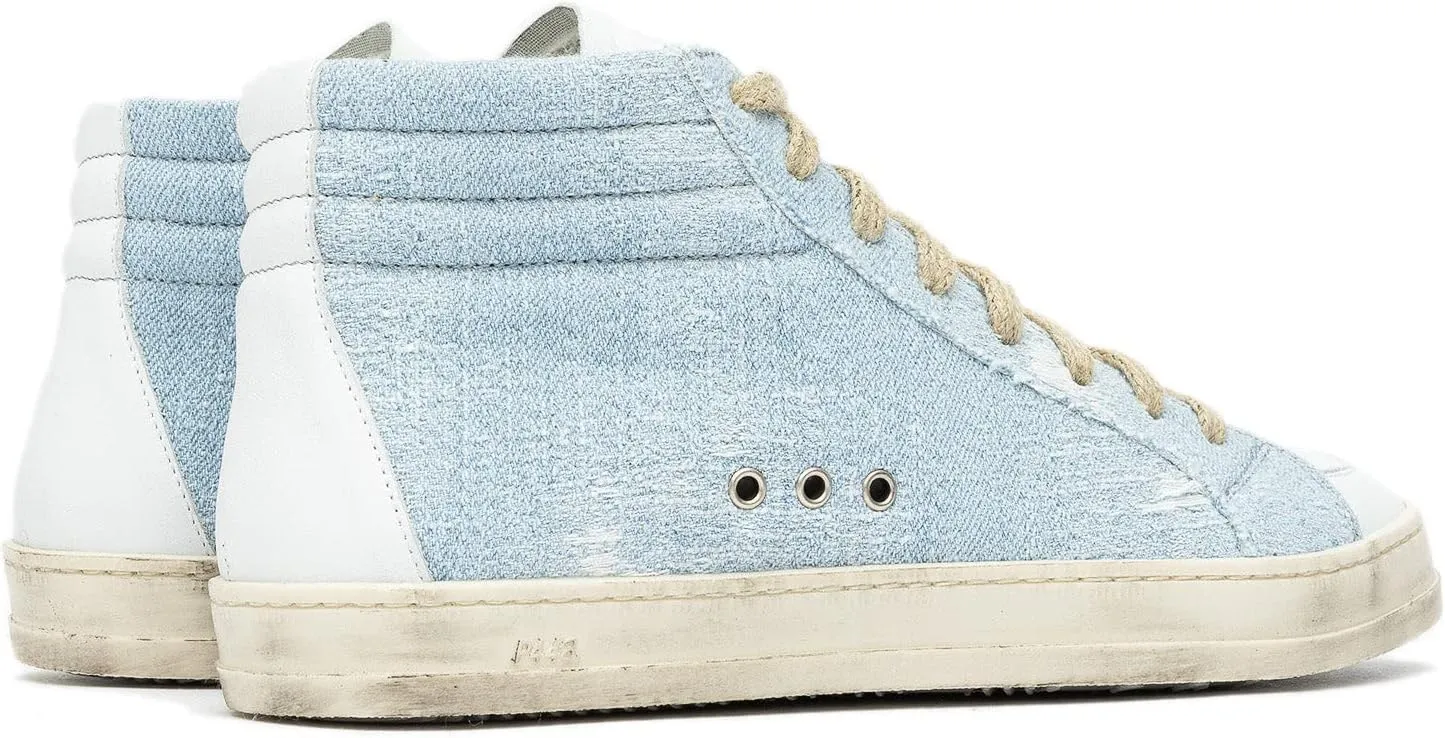 P448 Women's Skate White/Gravel Leather High-Top Italian Sneaker