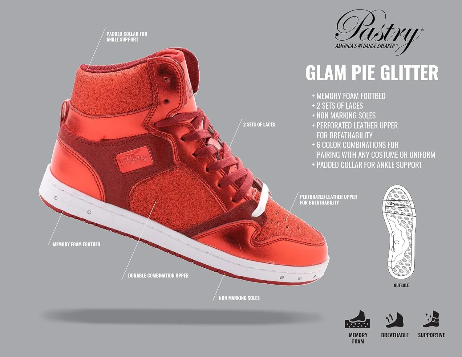 Pastry Pop Tart Glitter High-Top Sneaker & Dance Shoe for Women