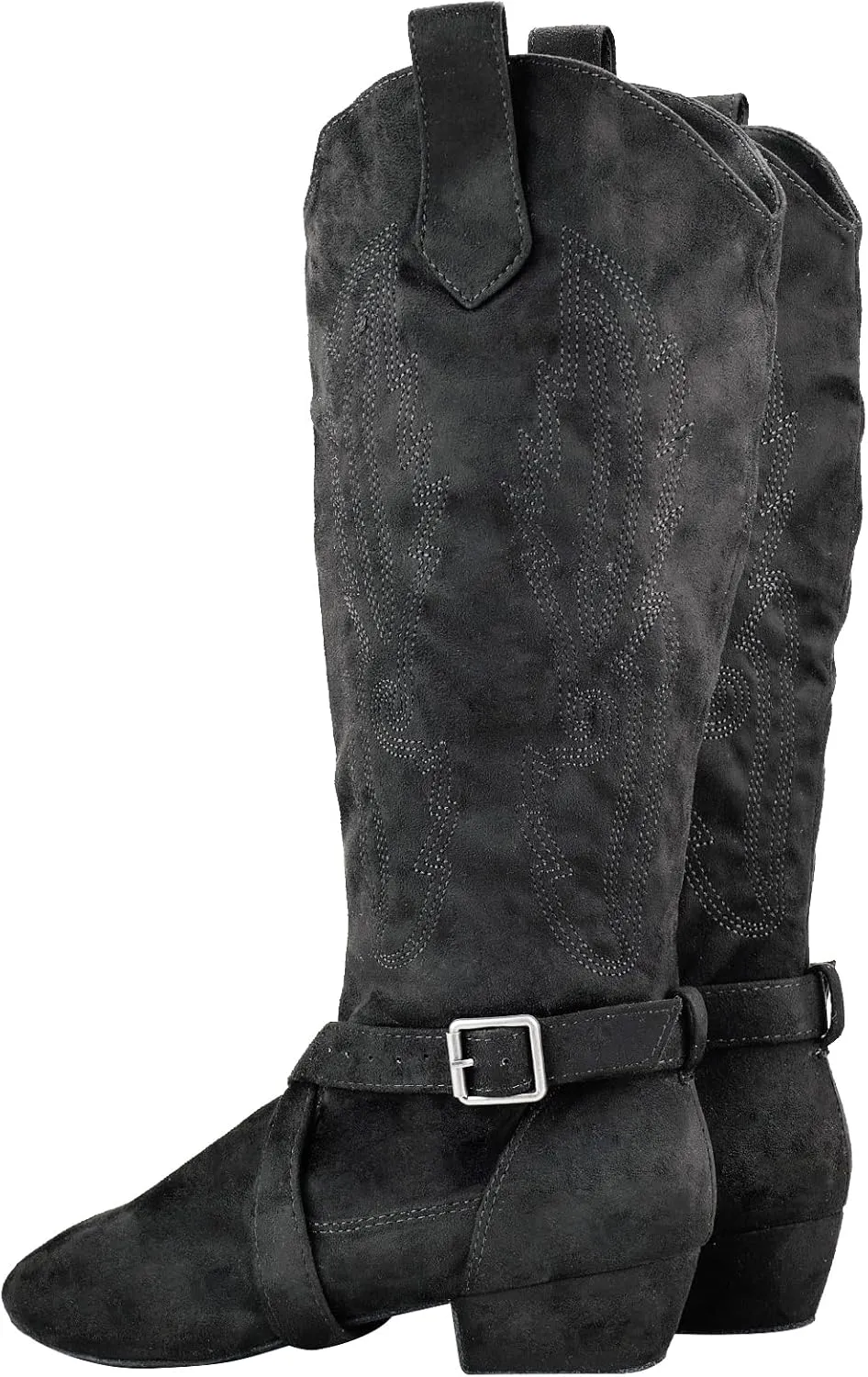 Prescott Suede Sole Western Style Line Dancing Salsa Shoe Long Warm Up Line Shoes West Coast Swing Dance Boots