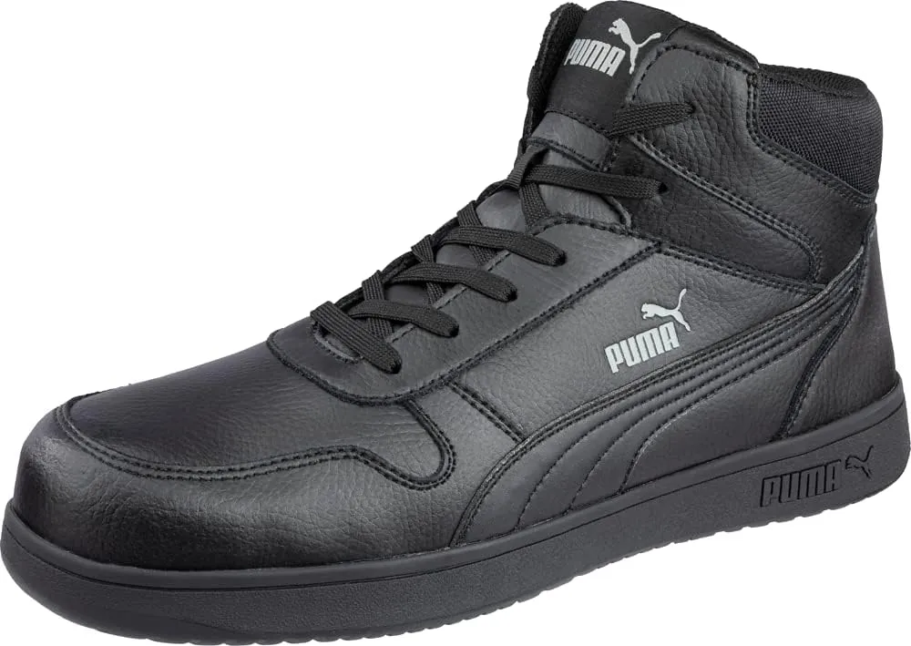PUMA Men's Frontcourt Black/White/Red Mid Eh Industrial Shoe
