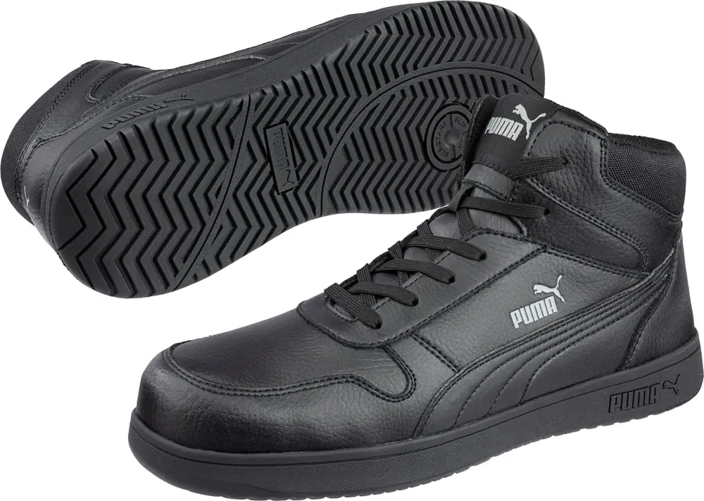 PUMA Men's Frontcourt Black/White/Red Mid Eh Industrial Shoe