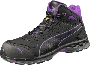 PUMA Women's Stepper Mid Industrial Shoe, Black-Purple, 11