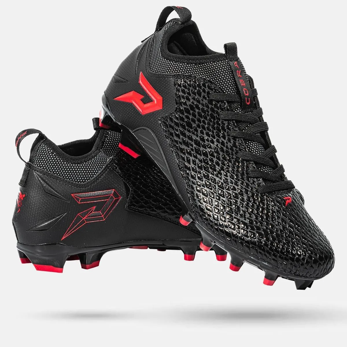 Quantum Speed: Football Cleats - Black Cobra Skin