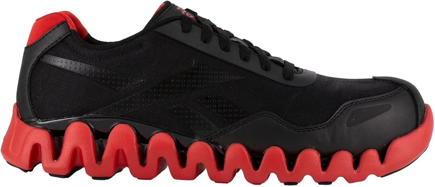 Reebok Men's Rb3016 Zig Pulse Work Safety Composite Toe Shoe Black and Red