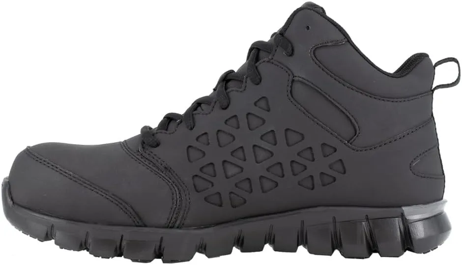 Reebok Men's Rb4060 Sublite Cushion Work Safety Athletic Mid Cut Composite Toe Shoe Black and Gray
