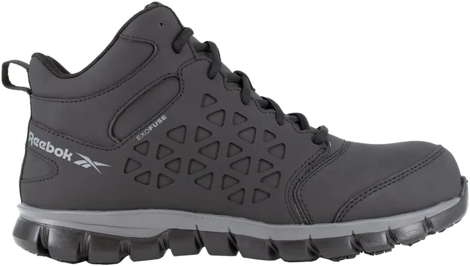 Reebok Men's Rb4060 Sublite Cushion Work Safety Athletic Mid Cut Composite Toe Shoe Black and Gray
