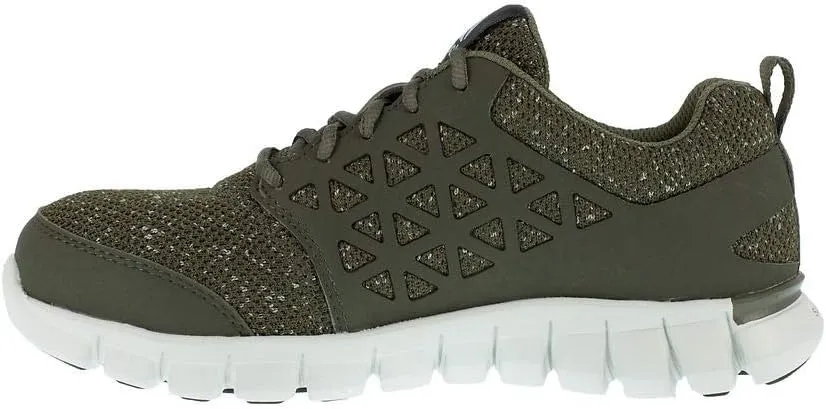Reebok Women's Rb051 Sublite Cushion Safety Toe Athletic Work Shoe Olive Green