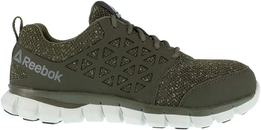 Reebok Women's Rb051 Sublite Cushion Safety Toe Athletic Work Shoe Olive Green