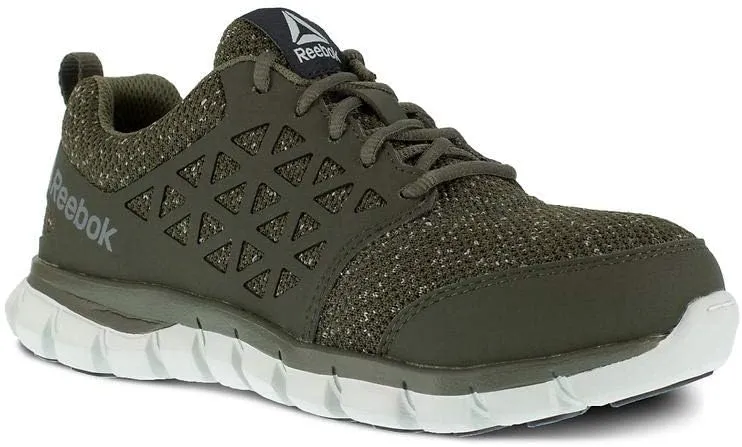 Reebok Women's Rb051 Sublite Cushion Safety Toe Athletic Work Shoe Olive Green