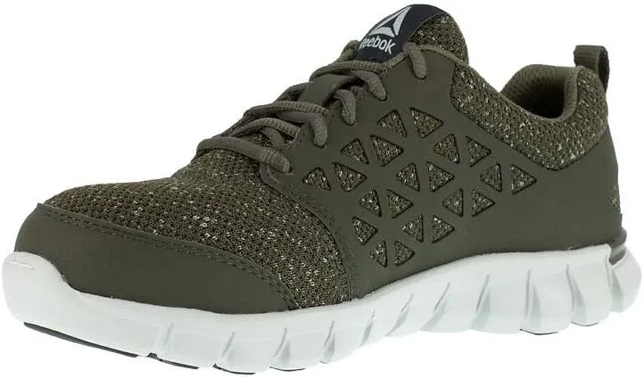 Reebok Women's Rb051 Sublite Cushion Safety Toe Athletic Work Shoe Olive Green