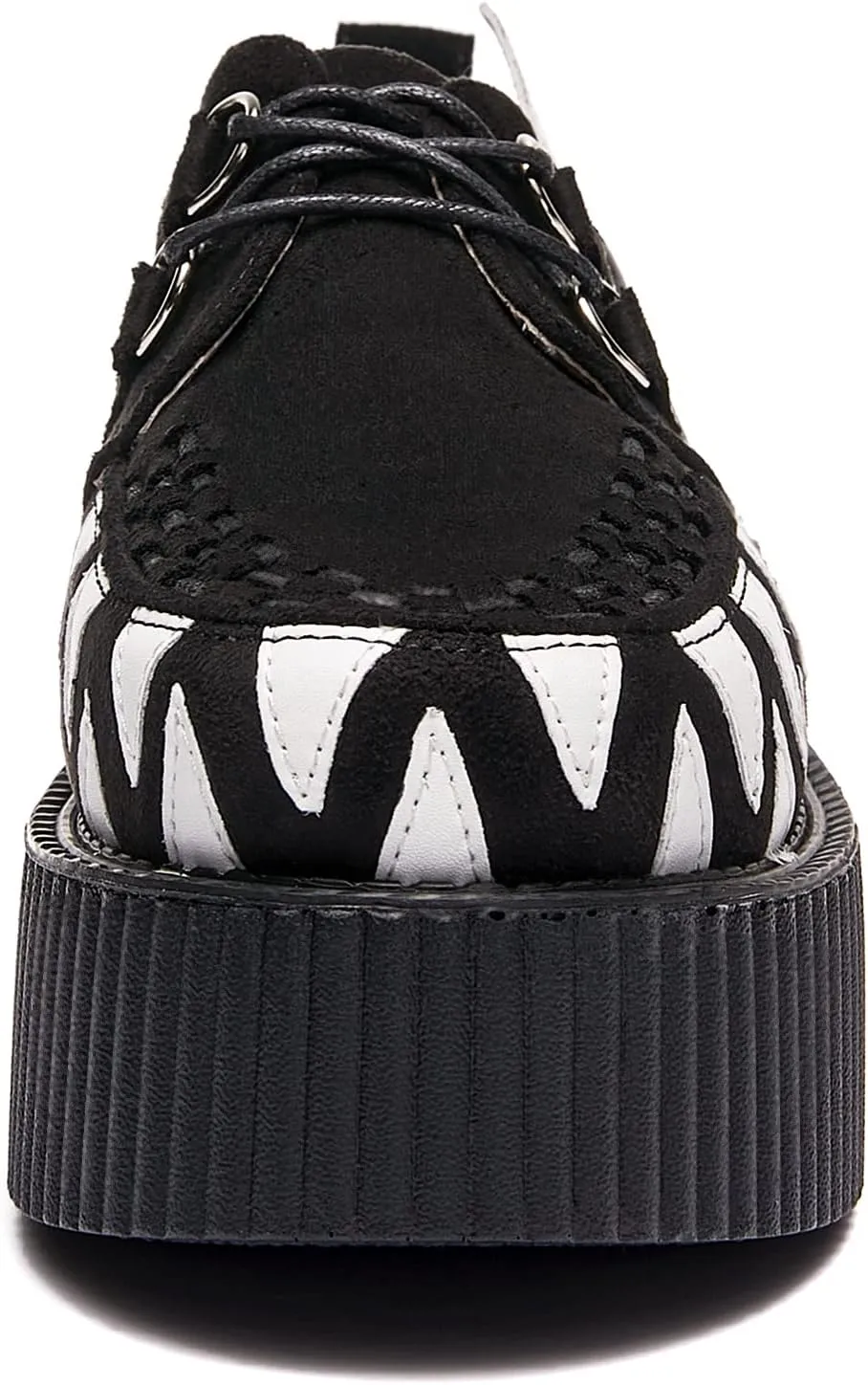 RoseG Women's Handmade Suede Lace Up Flat Platform Creepers Shoe