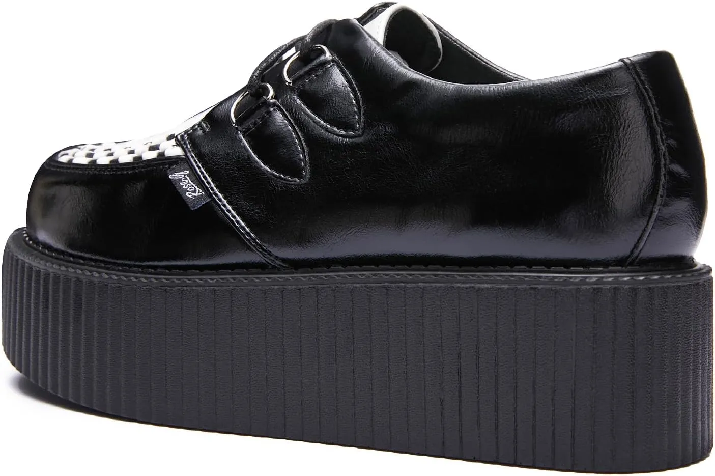 RoseG Women's Handmade Suede Lace Up Flat Platform Creepers Shoe