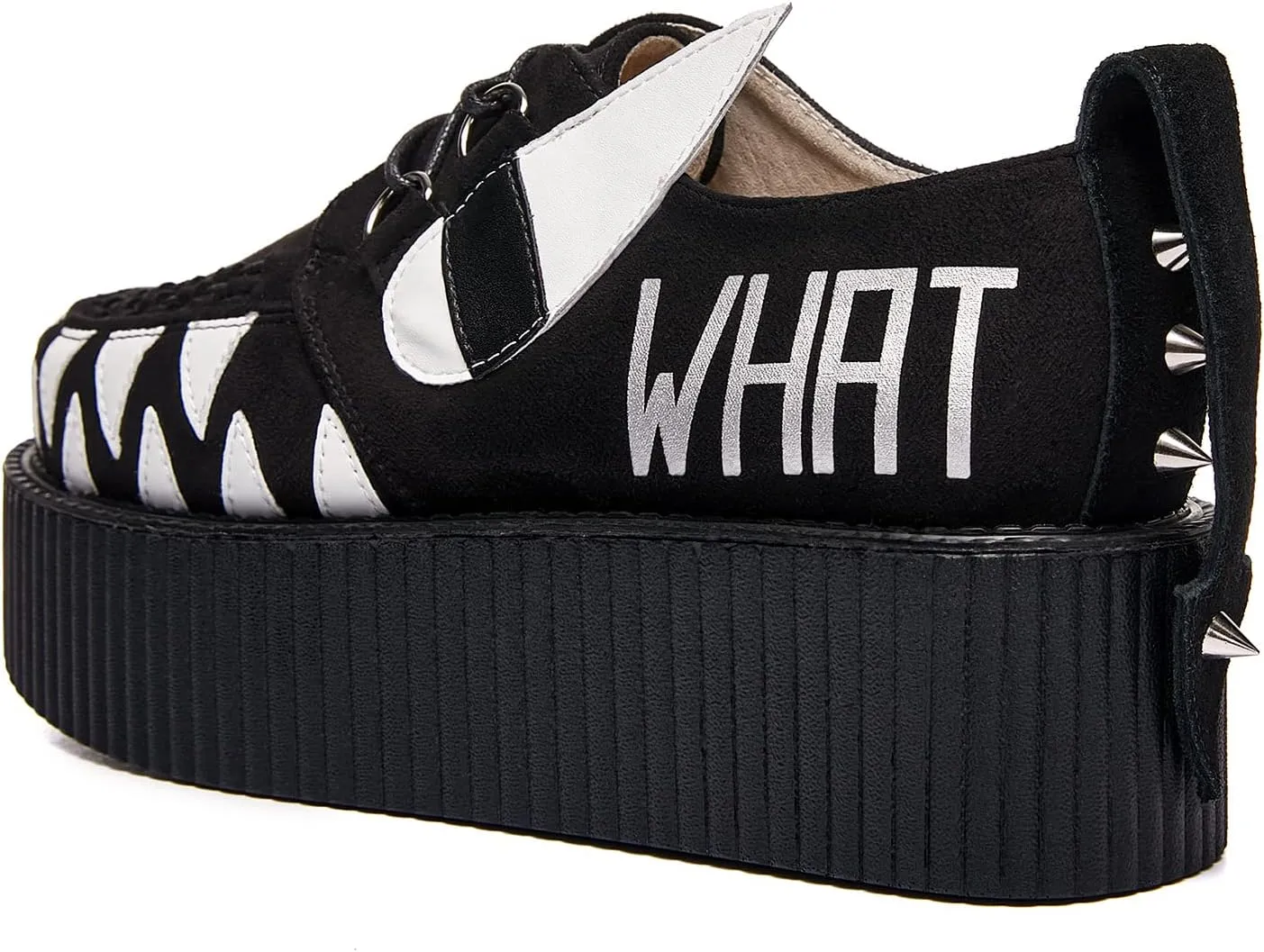RoseG Women's Handmade Suede Lace Up Flat Platform Creepers Shoe