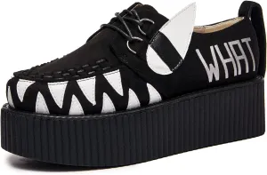 RoseG Women's Handmade Suede Lace Up Flat Platform Creepers Shoe