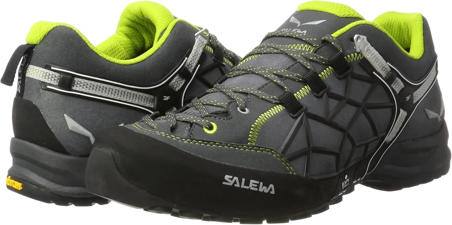 Salewa Unisex Wildfire Pro Approach Shoe | Hiking, Climbing, Training | Vibram Sole, Climbing Lacing, Suede Upper | Excellent Climbing Performance