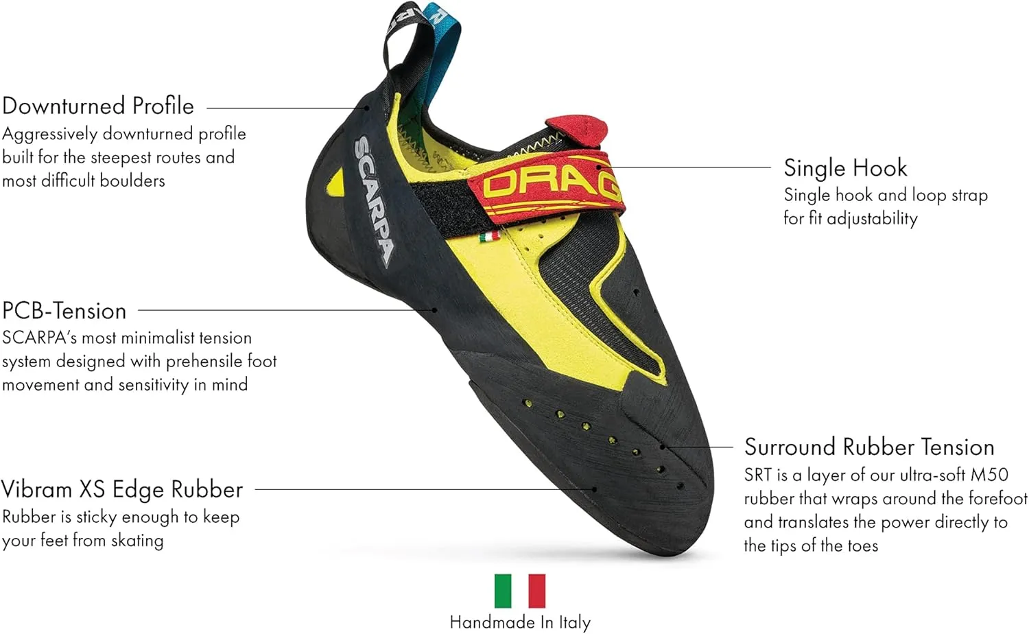 SCARPA Drago Rock Climbing Shoes for Sport Climbing and Bouldering - Specialized Performance for Sensitivity