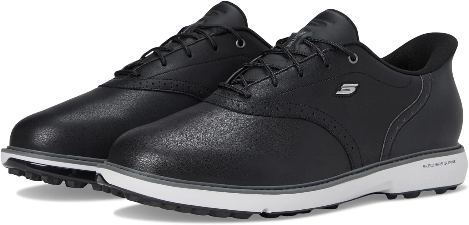 Skechers Golf Men's Prestige Slip-in Arch Fit Golf Shoe Sneaker, Black Spikeless, 9 Wide