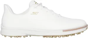 Skechers Golf Women's Jasmine Waterproof Golf Shoe Sneaker, White/Gold Spikeless, 8.5