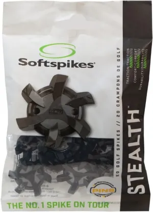SOFTSPIKES Unisex Adult Black Stealth Golf Cleats, Black/Silver, Clamshell US