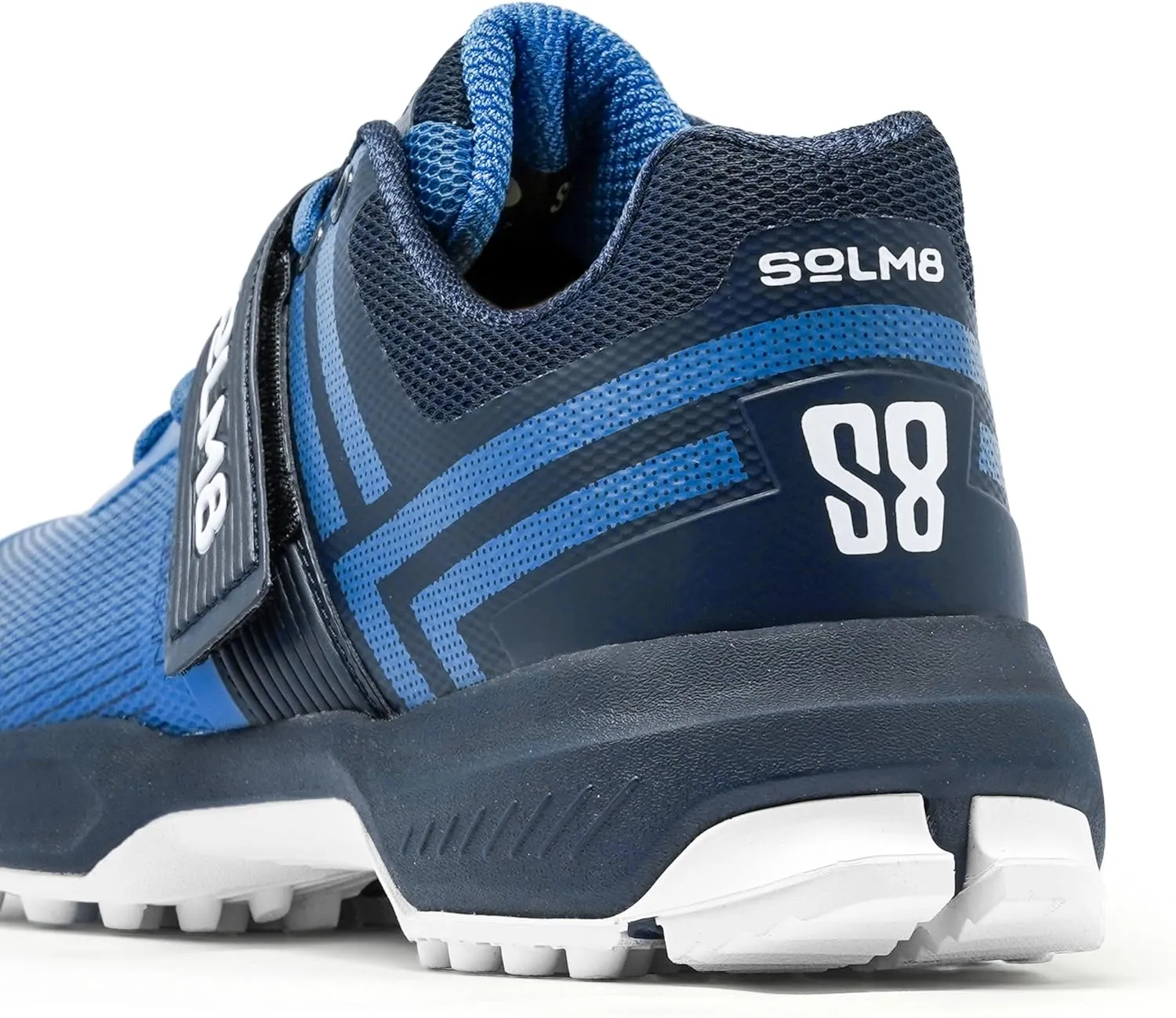 SOLM8 S8 Cricket Shoes - Rubber Spikes Professional Cleats for Outdoor Turf and Field Sports Gel Cushioned Insole