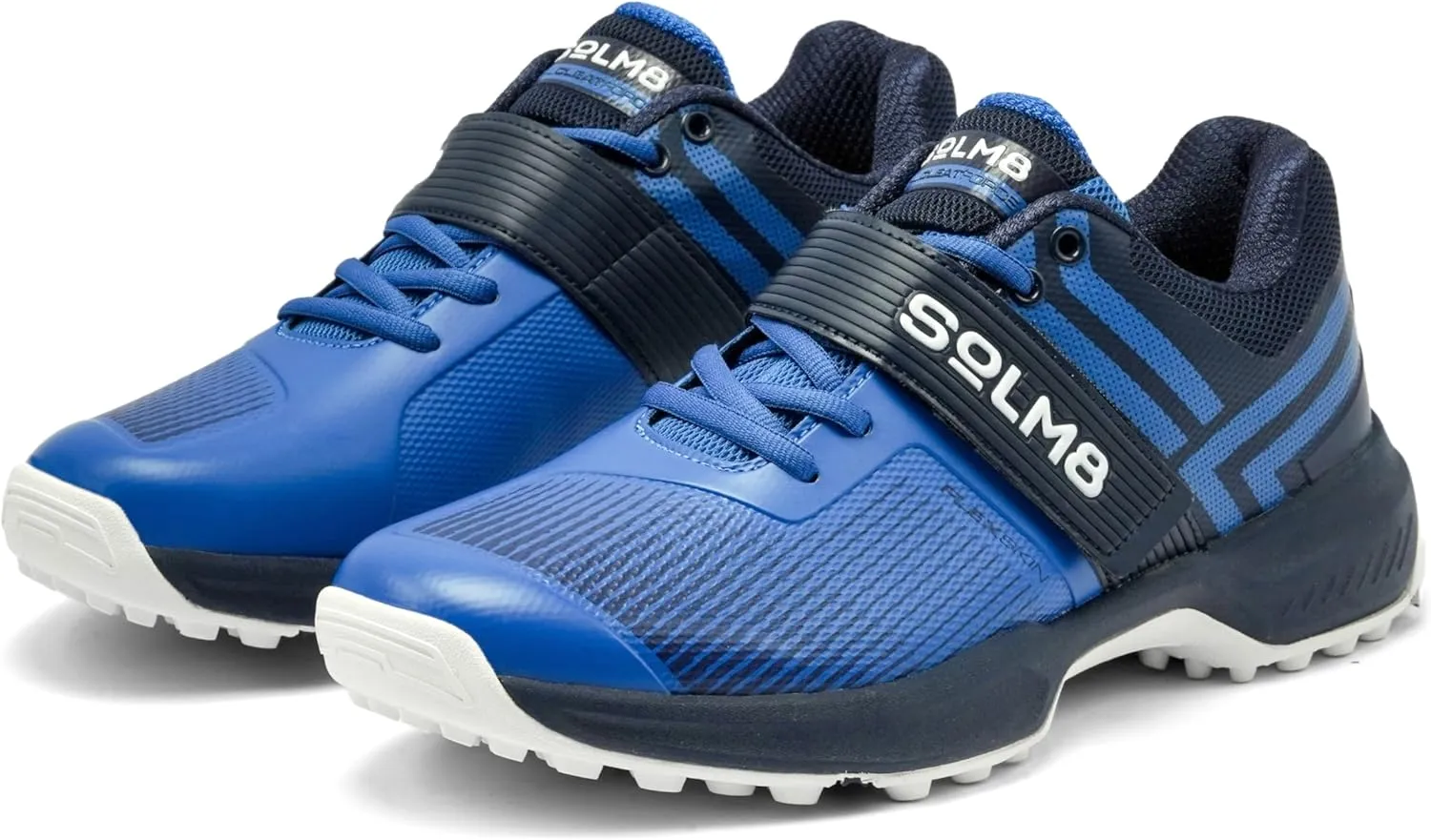 SOLM8 S8 Cricket Shoes - Rubber Spikes Professional Cleats for Outdoor Turf and Field Sports Gel Cushioned Insole