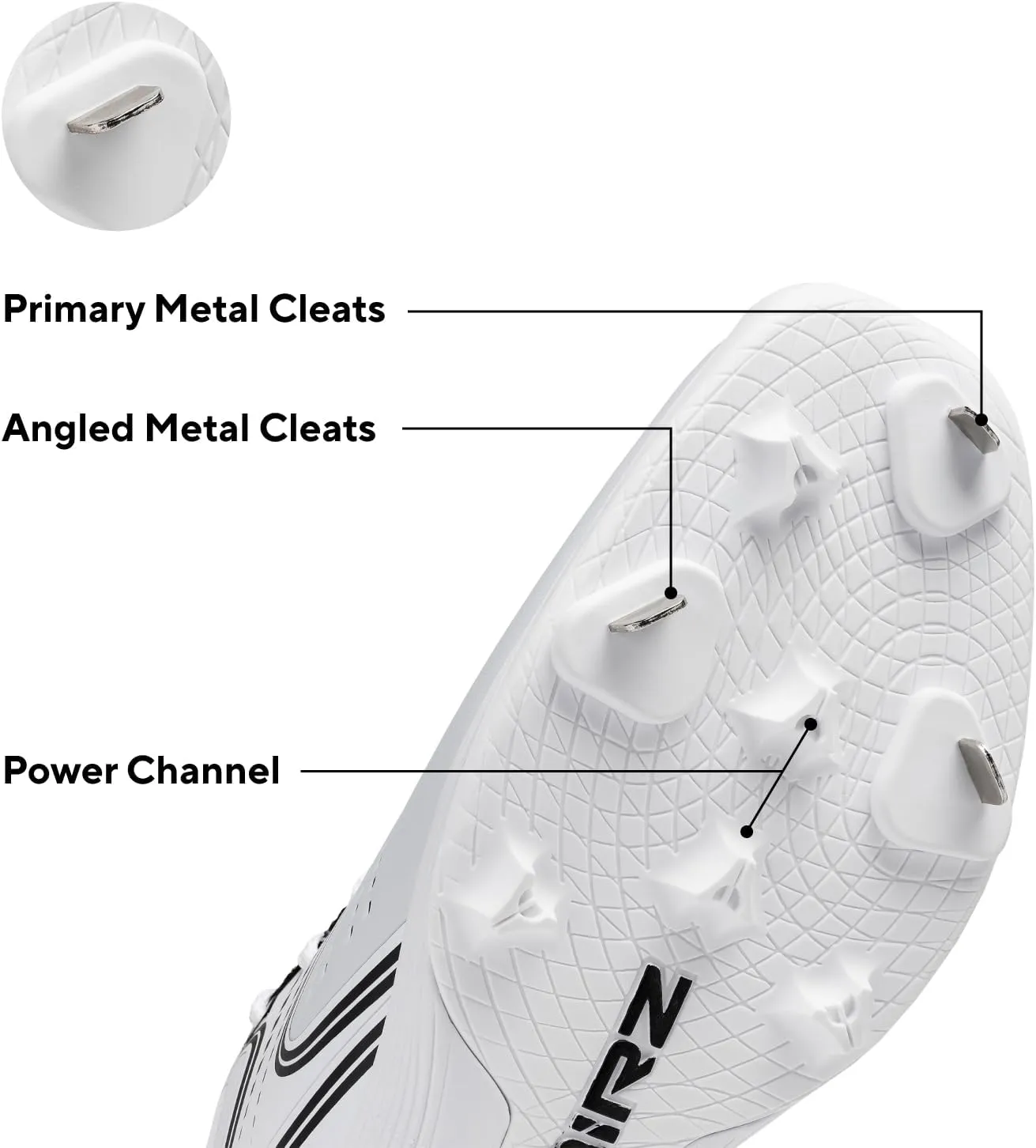 SQAIRZ Velo Baseball Metal Cleat, Baseball Cleats Metal, Mens Baseball Cleats, Men's Baseball & Softball Shoes