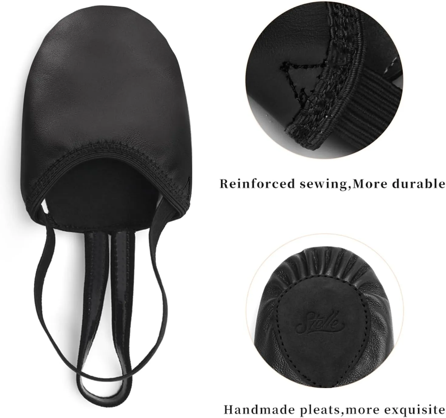 Stelle Leather Half Soles Dance Shoes Womens Lyrical Pirouette Turners Dance Shoes for Turning (Girls/Boys/Men/Adult)