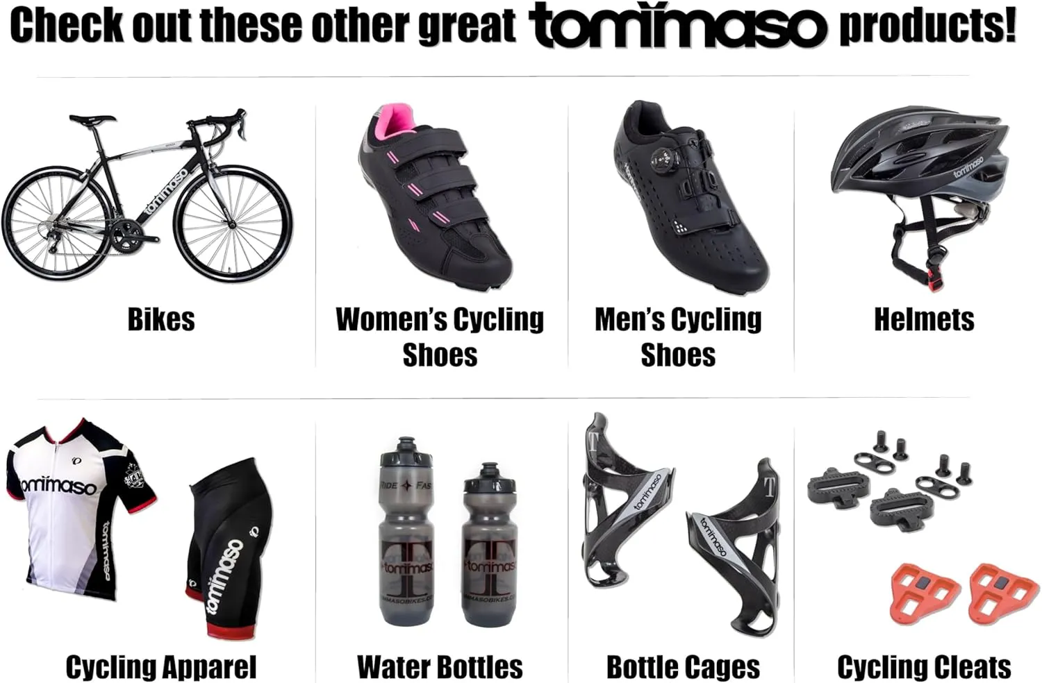 tommaso Veloce II Cycling Shoes - Ride in Style - Peloton Shoes Triathlon Road Bike Indoor Cycling Men Women Compatible with Look Delta SPD SPD-SL Cleats White Black