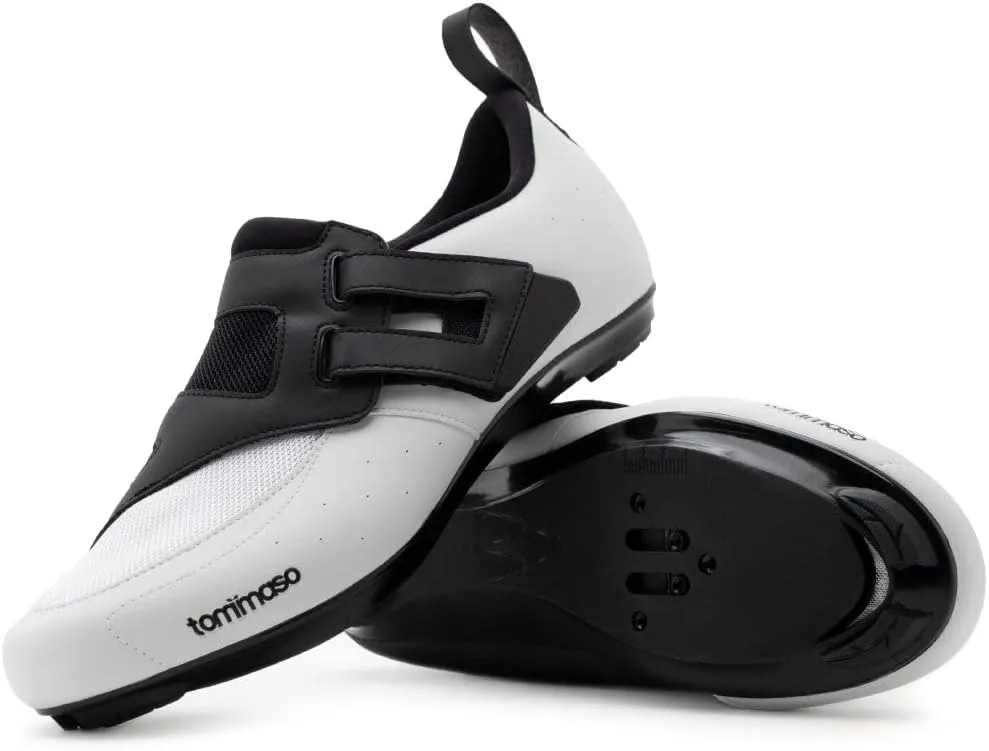 tommaso Veloce II Cycling Shoes - Ride in Style - Peloton Shoes Triathlon Road Bike Indoor Cycling Men Women Compatible with Look Delta SPD SPD-SL Cleats White Black