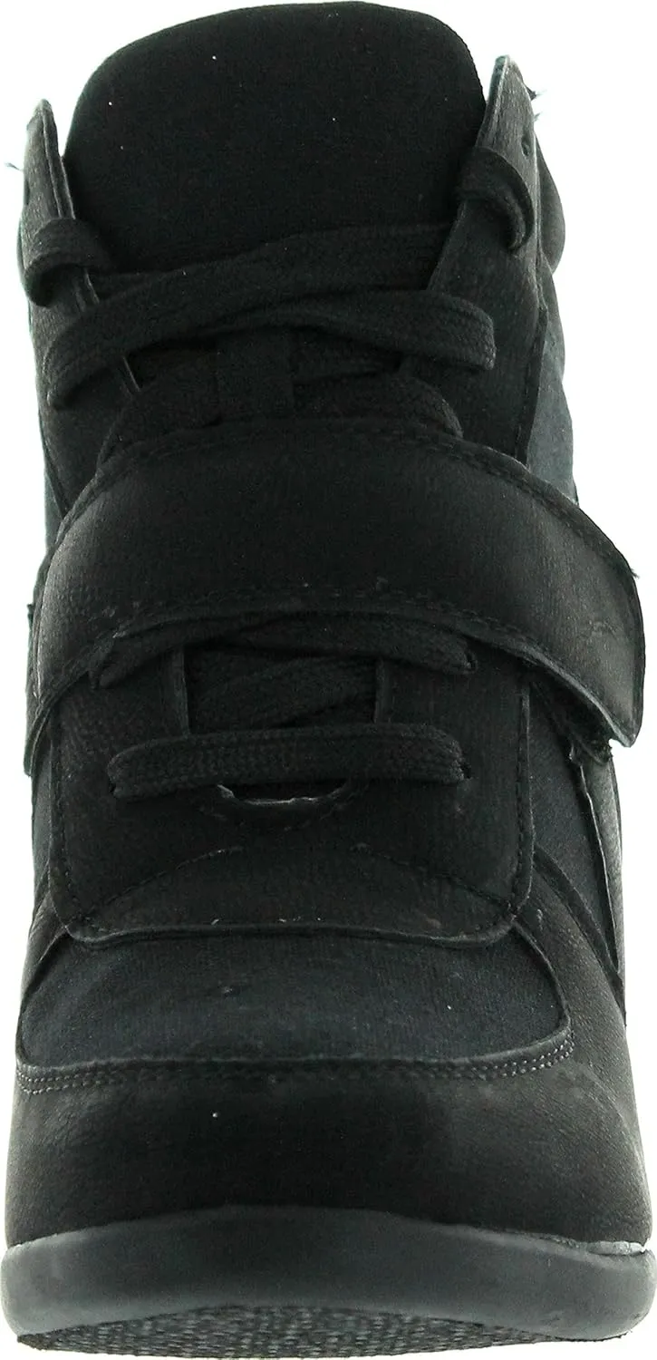TOP Moda Womens Sammy-40 High Top Strap Womens Hidden Wedge Sneaker Shoes
