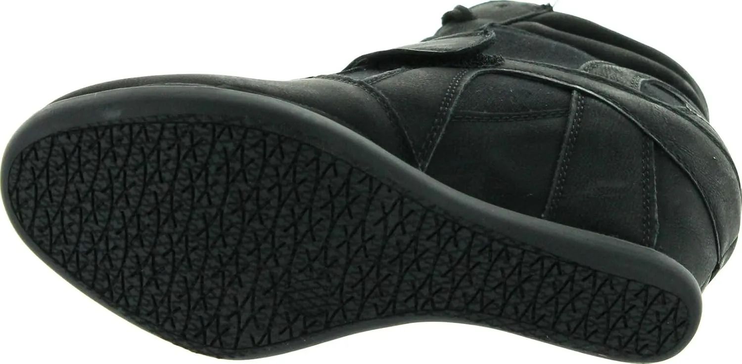 TOP Moda Womens Sammy-40 High Top Strap Womens Hidden Wedge Sneaker Shoes