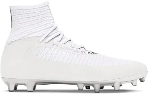 Under Armour Mens Highlight 2 MC Knit Football Cleats - High-Rebound SuperFoam Insole 10 White-Metallic Silver