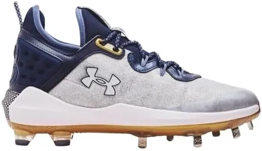 Under Armour Men's UA Harper 8 Low ST Baseball Cleats - High Energy Return and Ultimate Traction 10 White-Midnight Navy