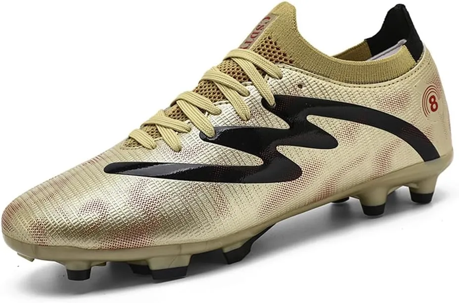 Unisex FG Cleats Training Athletic Non-Slip Long Studs High-Top Football Soccer Shoes for Youth