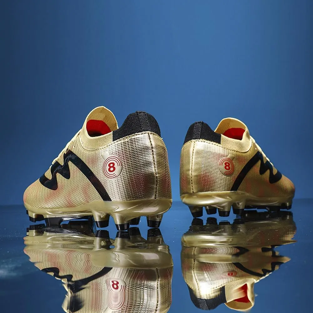 Unisex FG Cleats Training Athletic Non-Slip Long Studs High-Top Football Soccer Shoes for Youth