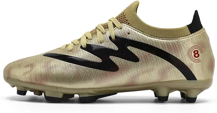 Unisex FG Cleats Training Athletic Non-Slip Long Studs High-Top Football Soccer Shoes for Youth