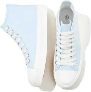 Uoidru High Top Sneakers for Women Canvas Shoes White Canvas High Tops Women Casual Shoes Lace Up Fashion Sneakers