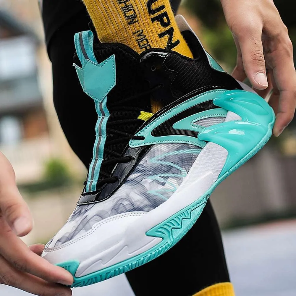 VAXAV Unisex Professional Outdoor Sports Sneakers High Top Basketball Athletic Running Tennis Shoes