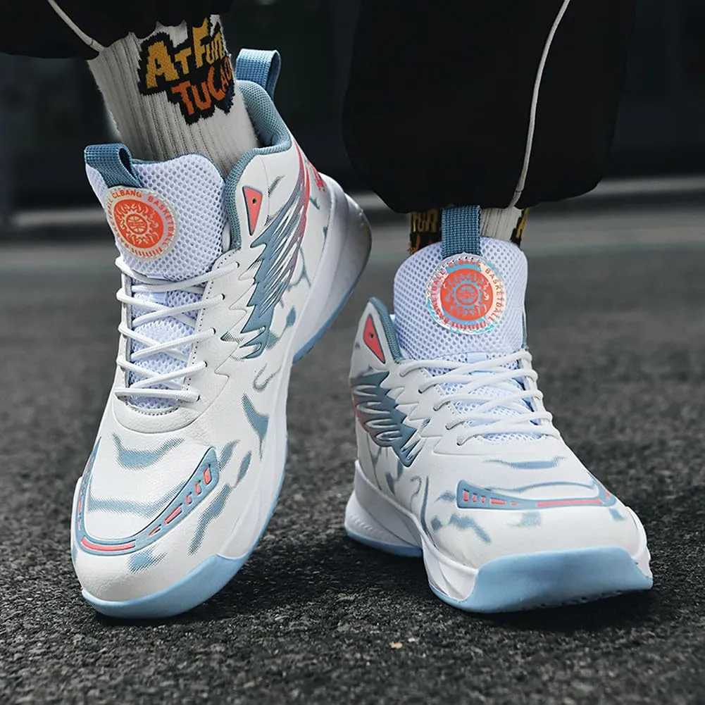 VAXAV Unisex Women's Men's Fashion High Top Basketball Shoes Non Slip Outdoor Tennis Sneakers