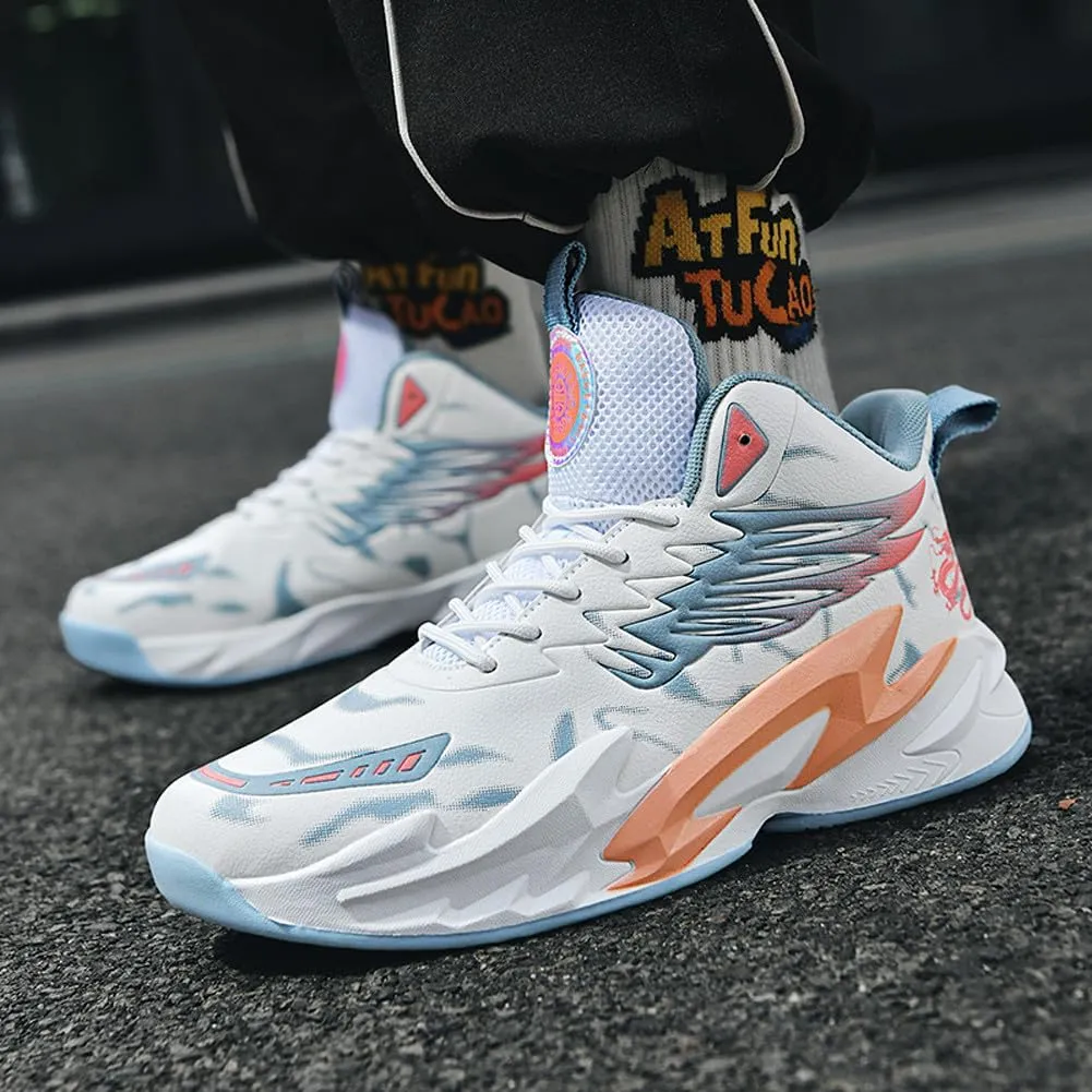 VAXAV Unisex Women's Men's Fashion High Top Basketball Shoes Non Slip Outdoor Tennis Sneakers