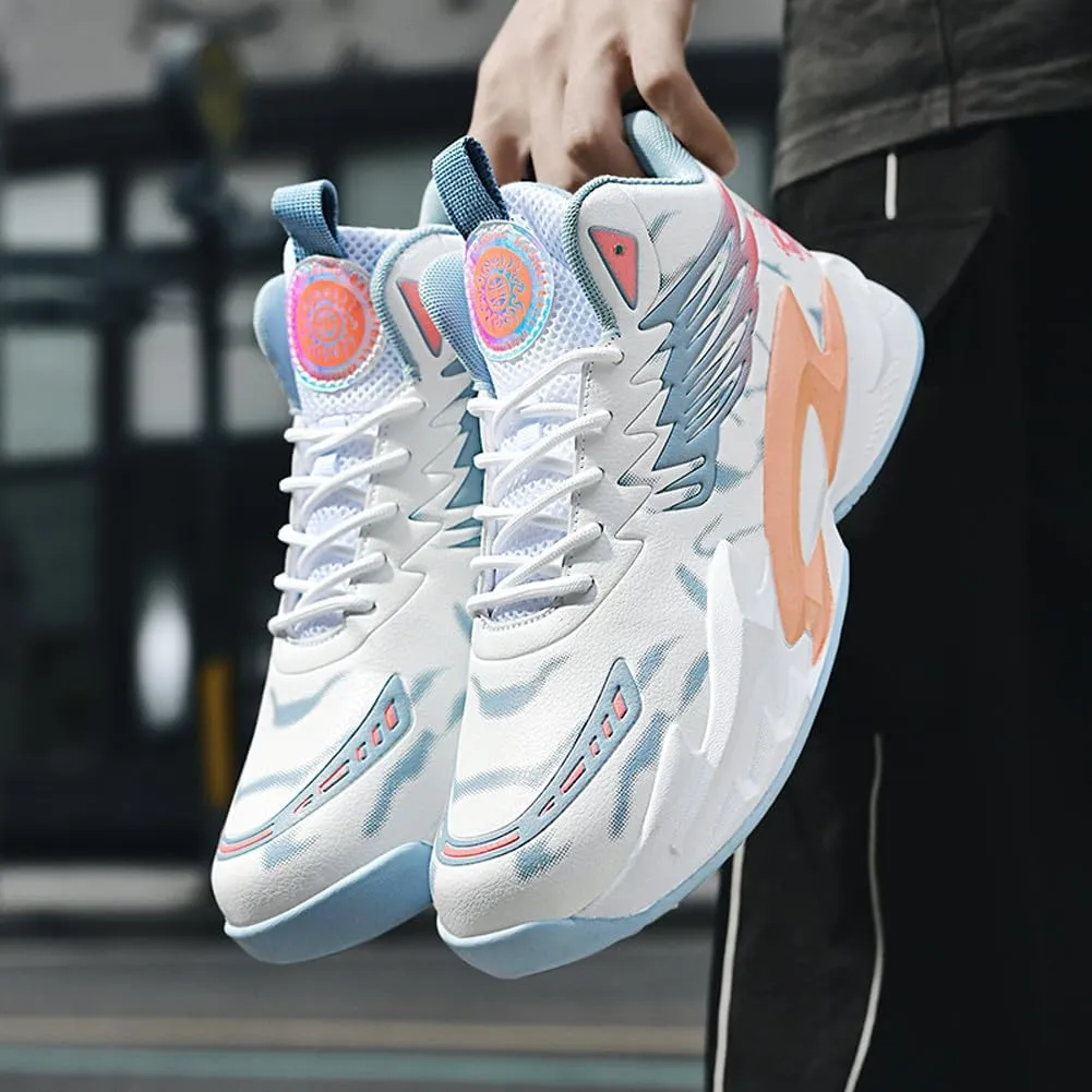 VAXAV Unisex Women's Men's Fashion High Top Basketball Shoes Non Slip Outdoor Tennis Sneakers