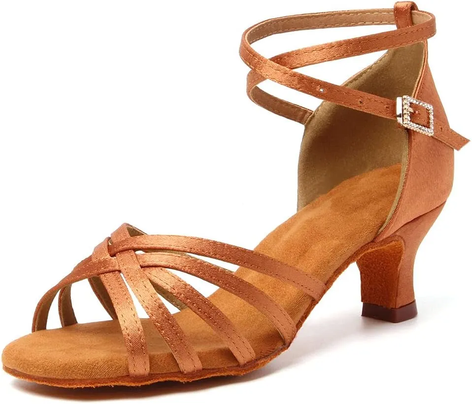 Women's Latin Salsa Dance Shoes Ballroom Performance Professional Practice Dancing Shoes,Model 802QB
