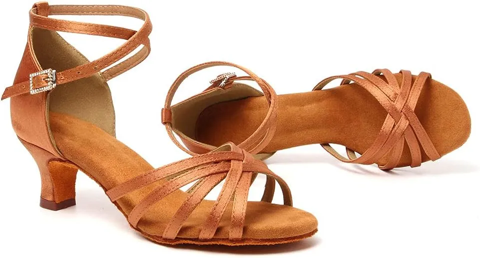 Women's Latin Salsa Dance Shoes Ballroom Performance Professional Practice Dancing Shoes,Model 802QB