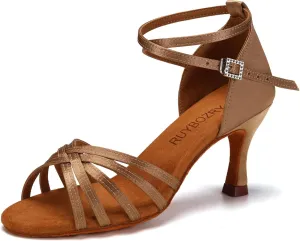 Women's Latin Salsa Dance Shoes Ballroom Performance Professional Practice Dancing Shoes,Model 802QB