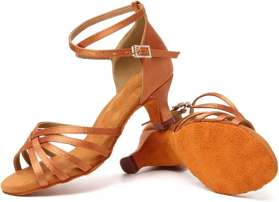 Women's Latin Salsa Dance Shoes Ballroom Performance Professional Practice Dancing Shoes,Model 802QB