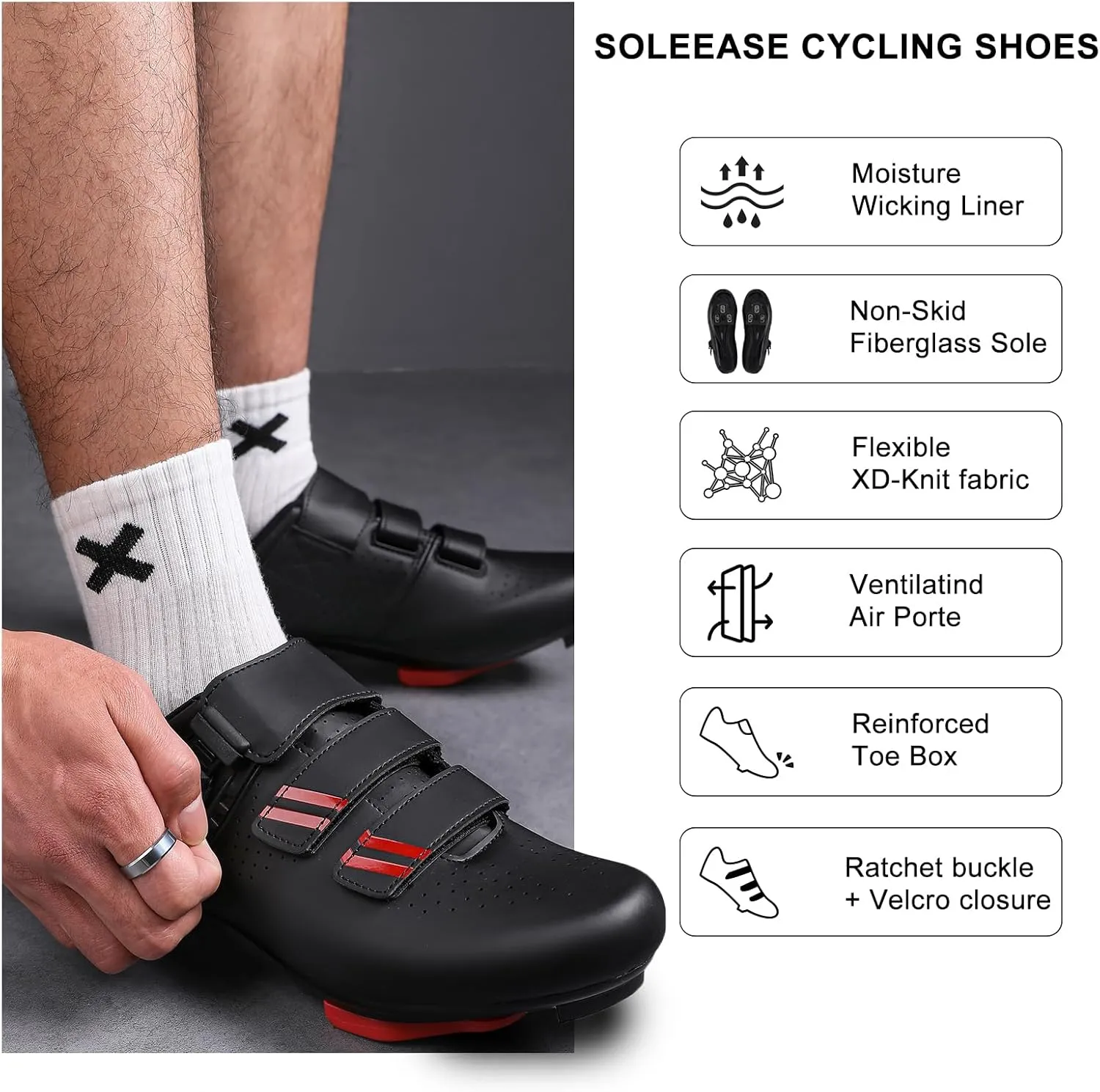 Womens Mens Cycling Shoes Compatible with Peloton Bike & SPD Indoor Road Riding Biking Bike Shoes with Delta Cleats Included